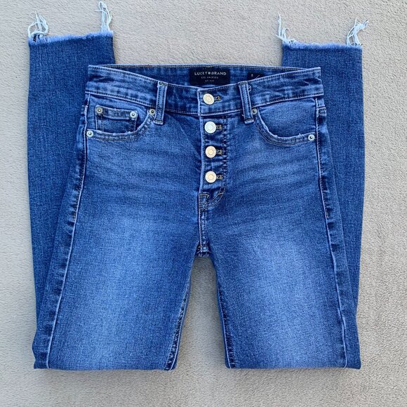 Lucky Brand High Rise Skinny Bridgette Button Fly Jeans Sz 0 - Picture 4 of 15